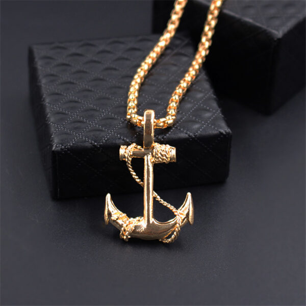Collier ancre marine homme