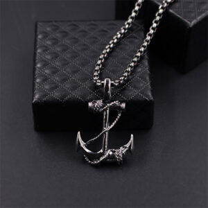 Collier ancre marine homme