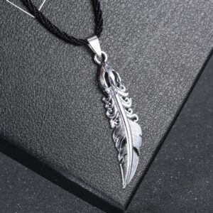 Collier homme plume