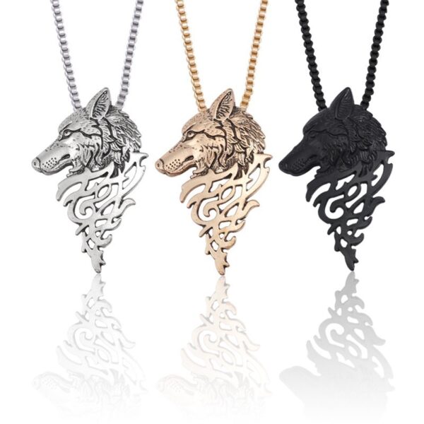Collier loup homme