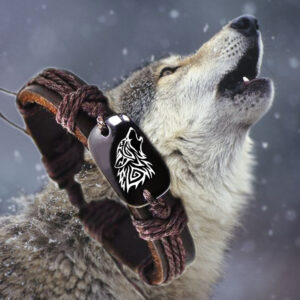 Bracelet cuir loup