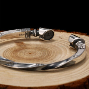 Bracelet viking argent massif