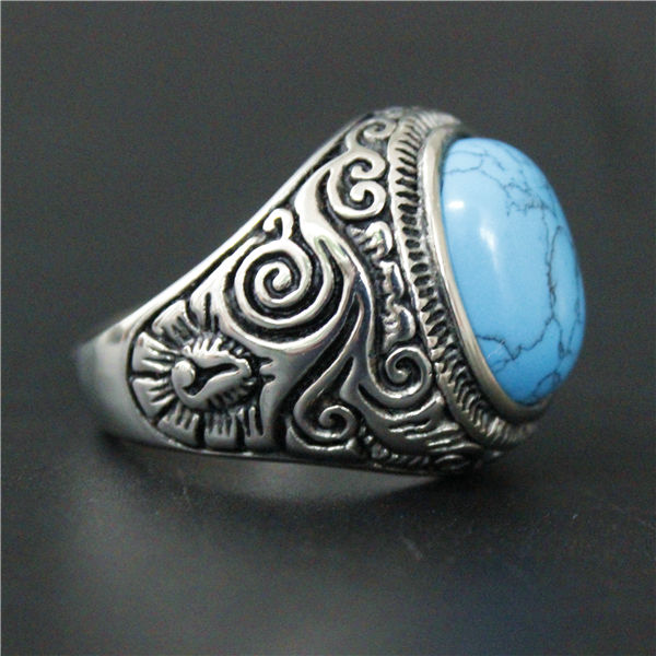Bague homme pierre bleu Bague homme pierre bleu