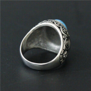 Bague homme pierre bleu