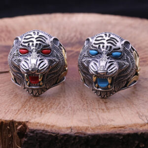 Bague tigre argent