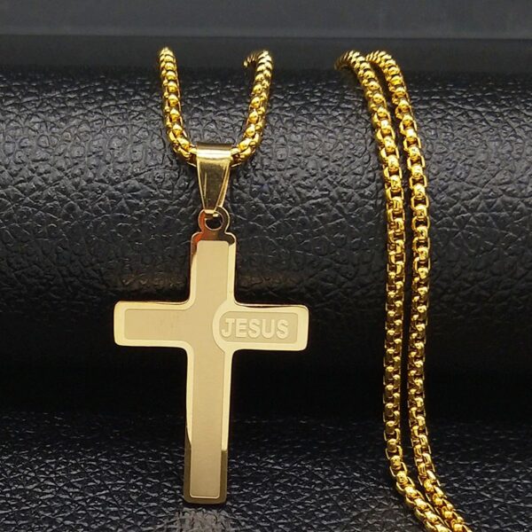 Chaine croix jesus - Or