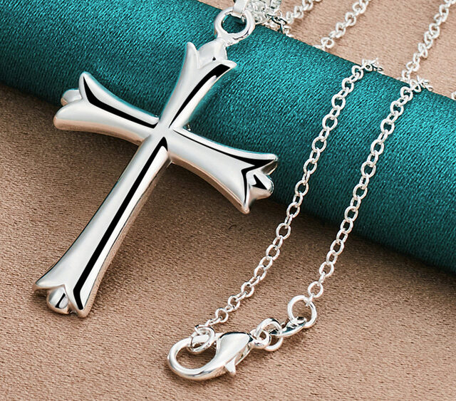 Collier croix homme argent