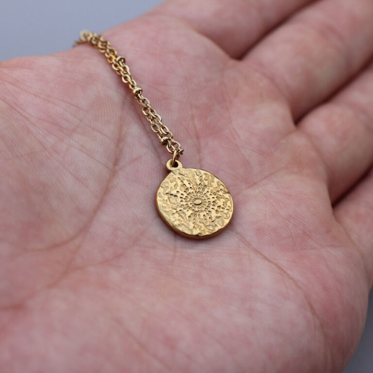 Collier pendentif ancre, en acier inoxydable, maille vénitienne, modèl