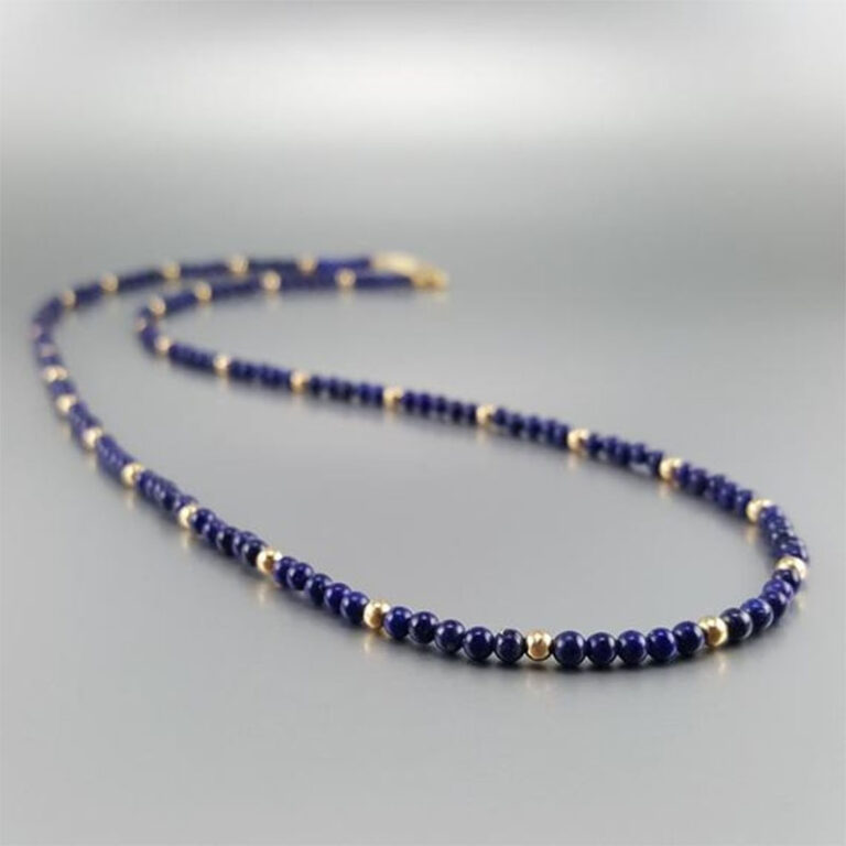 Collier perles noires et bleues homme, bijou élégant contemporain chic