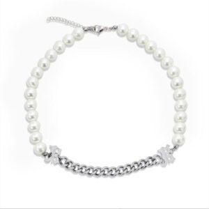 Collier grosse perle blanche