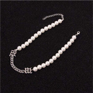 Collier grosse perle blanche