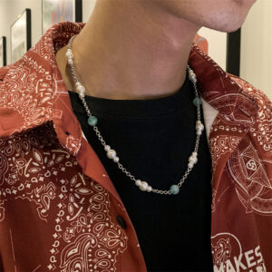 Collier homme perles