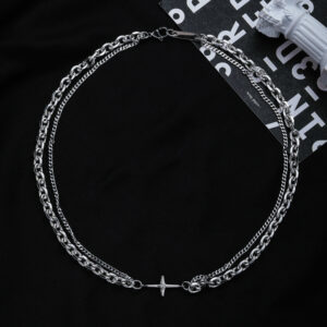 Collier multirang acier inoxydable doré