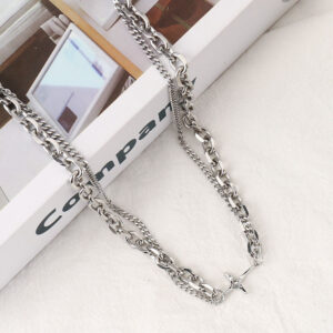 Collier multirang acier inoxydable doré