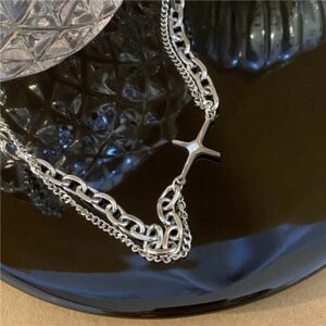 Collier multirang acier inoxydable doré