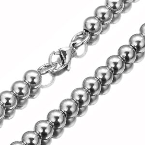 Collier perle acier inoxydable