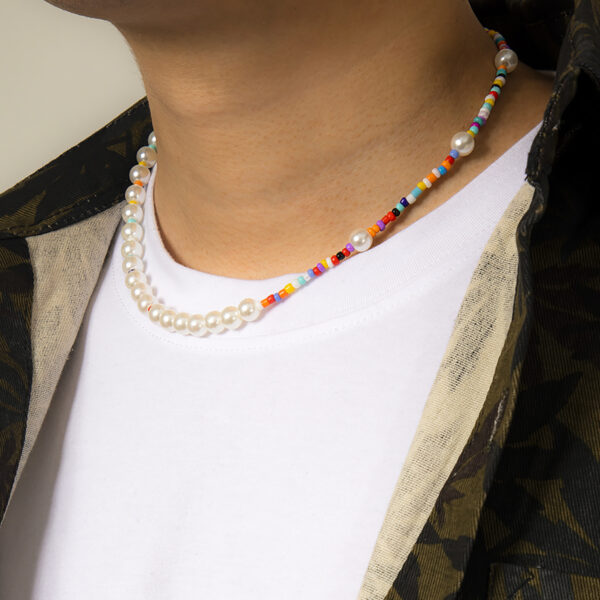 Collier perle multicolore