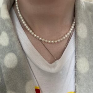 Collier perles blanches