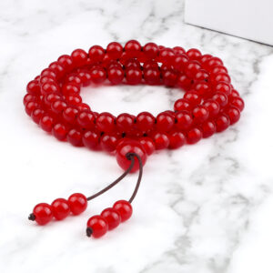 Collier perles rouges