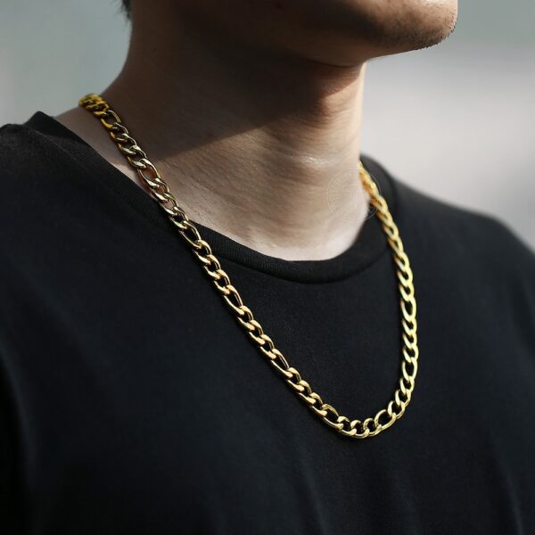 Collier acier homme grosse maille