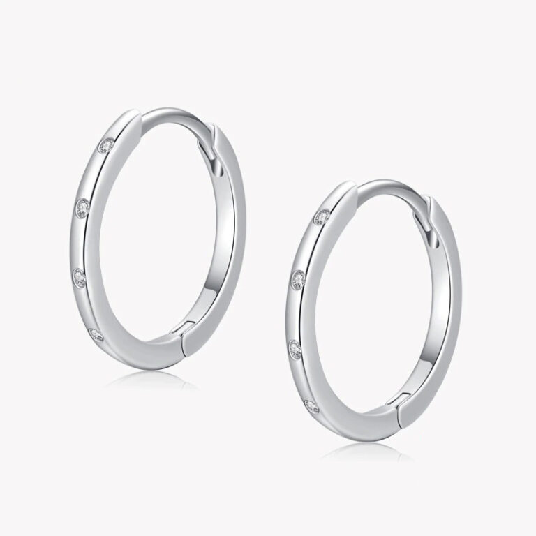 Boucles D'oreilles Créoles En Acier Inoxydable Brillant – Perle Circulaire Avec Charnière – Pour Hommes Et Femmes – Paire De 12mm